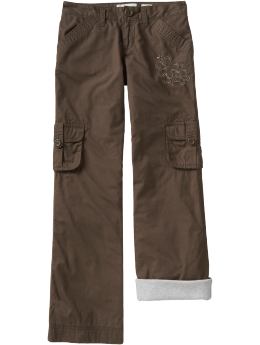 Girls: Girls Jersey-Lined Cargos - Coffee Grounds
