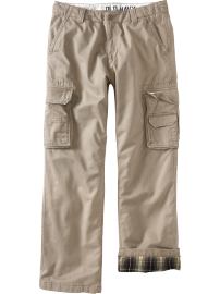 Men's Flannel-Lined Loose-Fit Cargos