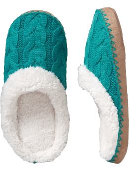 Gift Guide: Women's Sweater-Knit Sherpa-Lined Slippers - Endless Summer