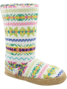 Women: Women's Fair Isle Slipper Boots - White Combo
