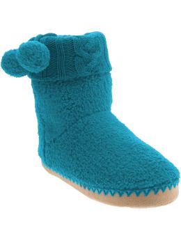 Women: Women's Sherpa Pom-Pom Slipper Boots - Tahiti Lagoon