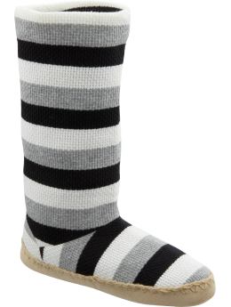 Women: Women's Waffle-Knit Slipper Boots - Black Jack
