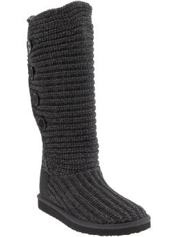Women: Women's Slouchy Sweater-Knit Boots - Heather Gray