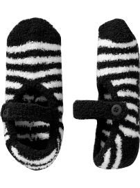 Women's Printed Chenille Mary-Jane Slippers