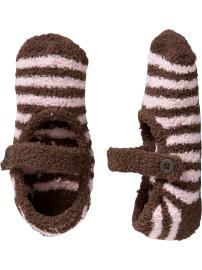 Women's Printed Chenille Mary-Jane Slippers