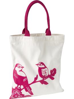 Women: Women's Graphic Canvas Totes - Pink Bird