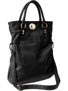 Women: Women's Faux-Leather Crossbody Totes - Black Jack