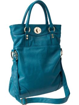 Women: Women's Faux-Leather Crossbody Totes - Teal Tide