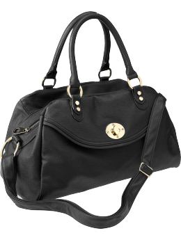 Women: Women's Faux-Leather Satchels - Black Jack