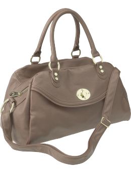 Women: Women's Faux-Leather Satchels - Chinchilla
