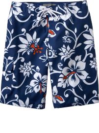 Men's Hibiscus-Print Cargo Board Shorts (11")