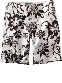 Men's Hibiscus-Print Cargo Board Shorts (11")