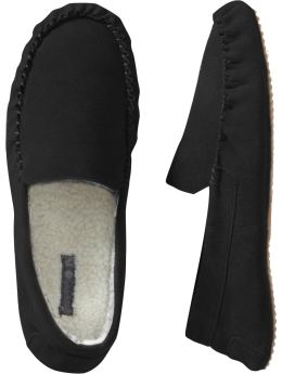 Men: Men's Suede Sherpa-Lined Slippers - Black Jack
