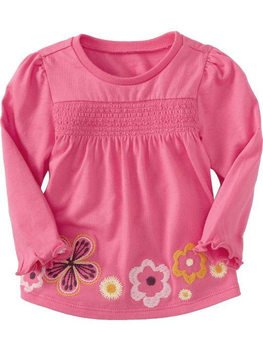 Baby Girl Clothes: Embroidered-Graphic Smocked Tops for Baby | Old Navy