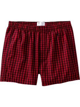 Men: Men's Patterned Boxers - Red Buffalo Check