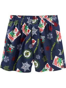 Men: Men's Printed Boxers - Blue Retro Ski