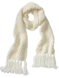 Fringed Popcorn-Knit Scarves $7.50