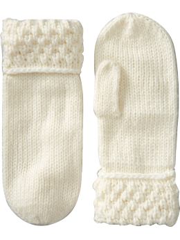 Women: Women's Popcorn-Knit Mittens - Marshmallow