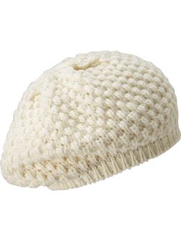 Women: Women's Popcorn-Knit Berets - Marshmallow