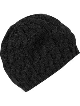 Women: Women's Cable-Knit Hats - Black Jack