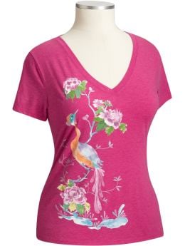 \#4 Women's Plus Size Clothes: Women's Plus Watercolor-Graphic V-Neck Tees: Graphic Tees | Old Navy