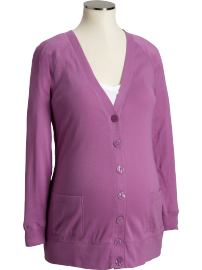 Maternity Long Jersey Cardigans - Viola Violet