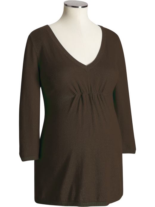 Maternity: Maternity Empire V-Neck Sweaters - Bradley Brown
