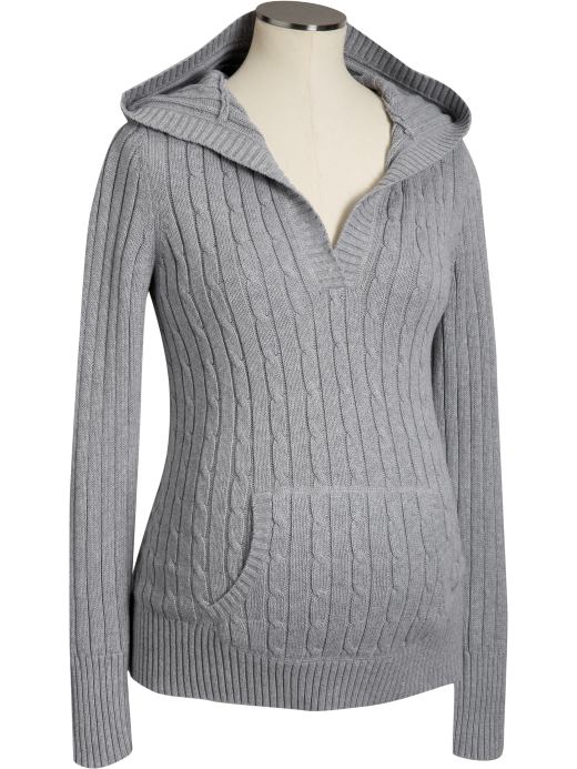 Maternity Clothes: Maternity Cable-Knit Hoodies: Sweaters | Old Navy