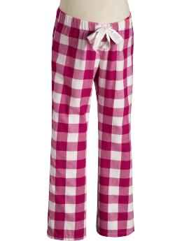 Maternity: Maternity Printed Flannel Lounge Pants - Pink Check