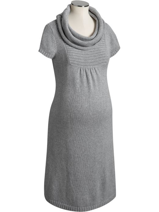 Maternity: Maternity Cowl-Neck Sweater Dresses - Medium Heather Gray