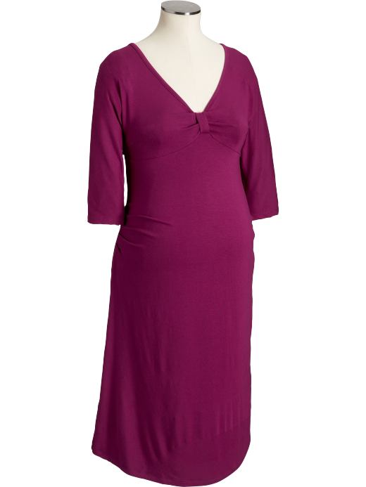 Maternity: Maternity Side-Shirred Jersey Dresses - Bougainvillea