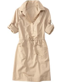 Women: Women's Drawstring-Waist Shirtdresses - Gentle Fawn