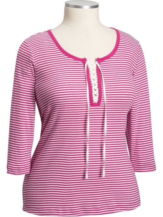 Old Navy Womens Plus Braided Split Neck Tees