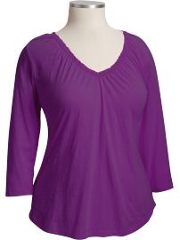 Women's Plus Slub-Knit Jersey Tops