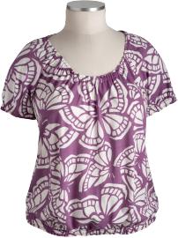 Women's Plus Printed Blouson Tops