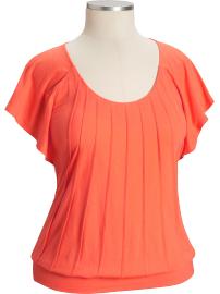 Women's Plus Pintuck Jersey Tops