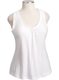 Women's Plus Ruffle-Trim Racerback Tanks