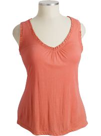 Women's Plus Ruffle-Trim Racerback Tanks