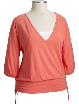 Women's Plus Cinch-Tie Tops