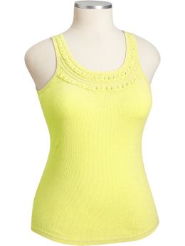 Women's Plus Embellished Rib-Knit Tanks