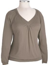 Women's Plus Banded V-Neck Tops