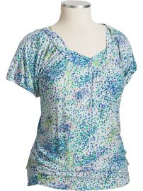 Women's Plus Watercolor-Print Tops