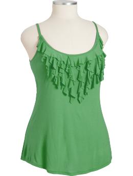 Women's Plus Ruffle-Front Jersey Tanks
