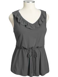 Women's Plus Ruffled Tie-Waist Tops
