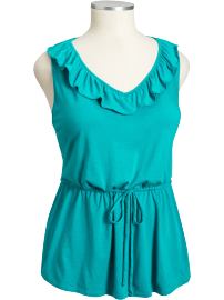 Women's Plus Ruffled Tie-Waist Tops