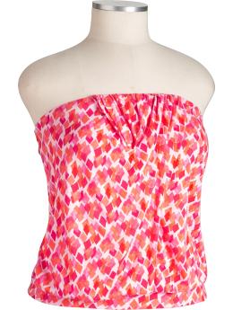 Women's Plus Drape-Front Jersey Tube Tops
