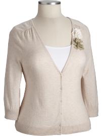 Women's Plus Cropped Rosette Cardigans
