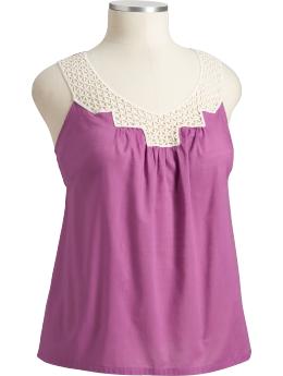 Women's Plus Crochet-Trim Tops