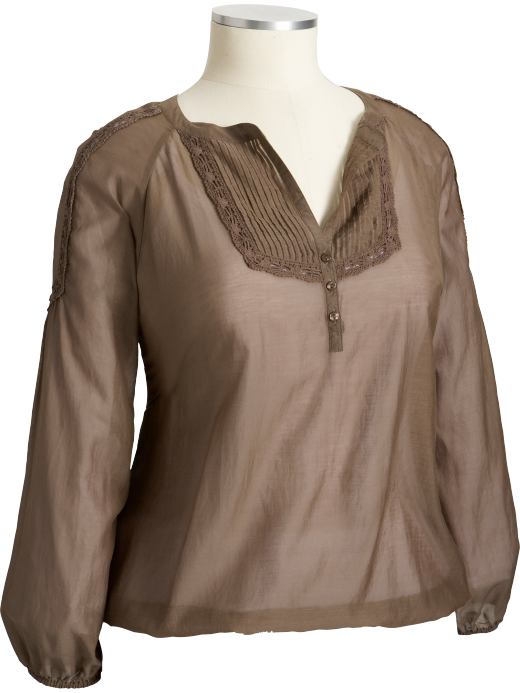 Old Navy Womens Plus Silky-Gauze Blouson Tops