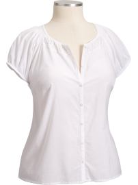 Women's Plus Embroidered-Trim Button-Front Top